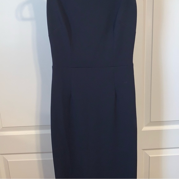 Katie May Vionnet Drape Back Sleeveless Full Length Dress Navy Blue Sz 4 EUC - Picture 8 of 10